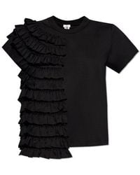Noir Kei Ninomiya - Ruffle Detailed Asymmetric T-shirt - Lyst