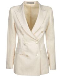 Tagliatore - Striped Double-Breasted Jacket - Lyst