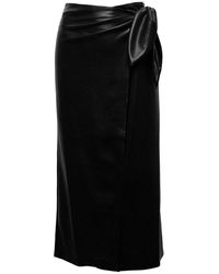 Nanushka - 'ama' Sarong Midi Skirt In Vegan Leather Woman - Lyst