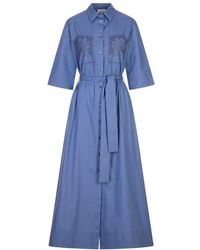 P.A.R.O.S.H. - P.A.R.O..H. Belted Short-Sleeve Shirt Dress - Lyst