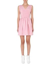 MSGM - Striped Short Dress - Lyst