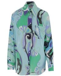 Emilio Pucci - Graphic Printed Long-Sleeved Shirt - Lyst