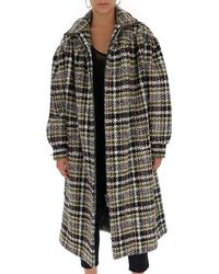 Miu Miu Oversize Belted Tweed Coat - Grey