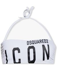 DSquared² - Logo-printed Swimsuit Top - Lyst