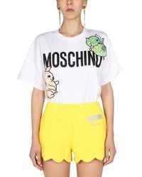 Moschino - Logo Print And Patchwork T-shirt - Lyst