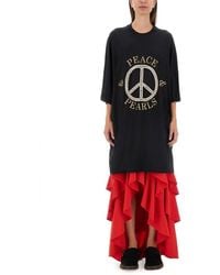 Moschino - Peace & Pearls Cotton Interlock Dress - Lyst