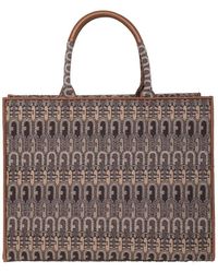 Furla Bag Shoppinh Opportunity L In Fabric - Brown