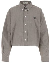 Miu Miu - Checked Button-up Shirt - Lyst