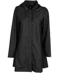 Rains - Long Sleeved Drawstring Hooded Coat - Lyst