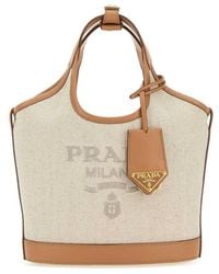 Prada - Logo Print Mini Bucket Bag - Lyst