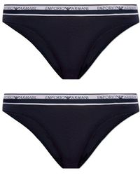 Emporio Armani - Pack Of Two Logo Waistband Briefs - Lyst