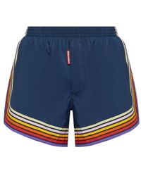 DSquared² - Striped Swim Shorts - Lyst