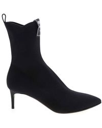 Moschino - Pointed-toe Heeled Ankle Boots - Lyst
