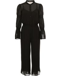 MICHAEL Michael Kors Sheer Wide Leg Jumpsuit - Black