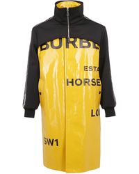 Burberry Car Coat Horseferry Print - Yellow