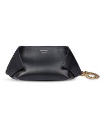 Ferragamo - Logo Printed Chained Clutch Bag - Lyst