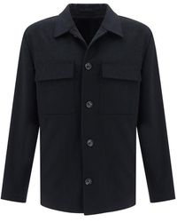 Lardini - Long Sleeved Button-up Shirt Jacket - Lyst
