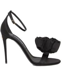 Dolce & Gabbana - Floral Raffia Sandals - Lyst