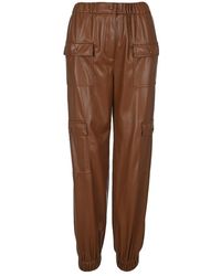 MSGM - High-waisted Faux-leather Cargo Pants - Lyst