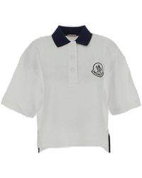 Moncler - Logo Embroidered Short-sleeved Polo Shirt - Lyst