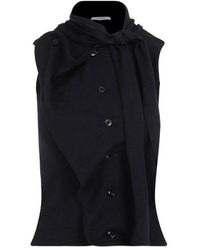 Lemaire - Scarf-detailed Asymmetric Buttoned Top - Lyst