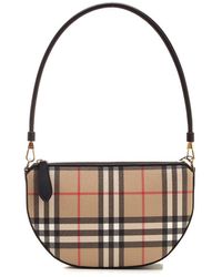Burberry Leather Vintage Check Olympia Bag - Lyst