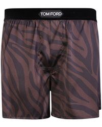 Tom Ford - All-over Zebra Print Silk Boxer Shorts - Lyst