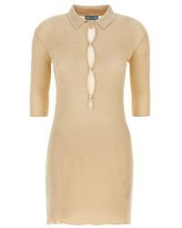 Prada - Sand Cotton Polo Dress - Lyst