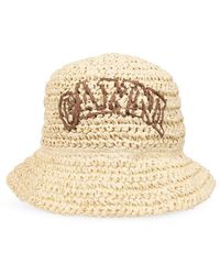 Ganni - Bucket Hat With Logo - Lyst