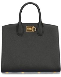 Ferragamo - Studio Box Medium Top Handle Bag - Lyst