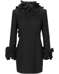 Valentino - Ruffled Open Back Long-Sleeved Dress - Lyst