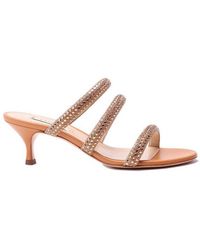 Casadei - Embellished Slip-on Sandals - Lyst