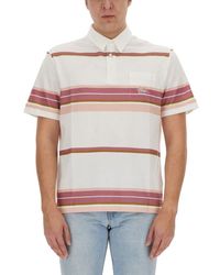 Etro - Pegaso-embroidered Short-sleeved Striped Polo Shirt - Lyst