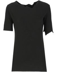 Yohji Yamamoto - Asymmetric Round Neck Short Sleeved T-shirt - Lyst