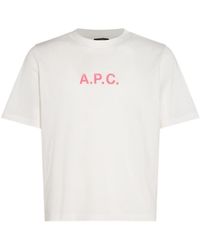 A.P.C. - Logo Printed Crewneck T-shirt - Lyst