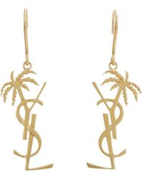 Saint Laurent - Monogram Palm Tree Earrings - Lyst