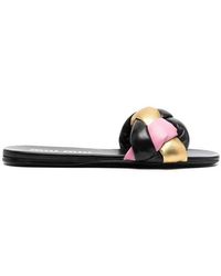 Miu Miu Braided Strap Flat Sandals - Multicolor