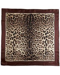 Dolce & Gabbana - Leopard Printed Square Scarf - Lyst