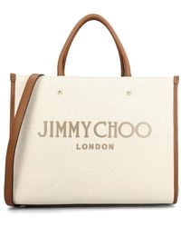 Jimmy Choo - Avenue Logo Embroidered Medium Tote Bag - Lyst