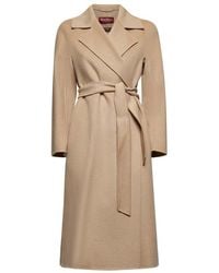 Max Mara - Cles Belted Long-Sleeved Coat - Lyst