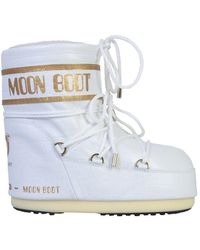 Moon Boot - Logo Printed Padded Lace-up Boots - Lyst