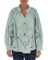 see by chloe sheer sleeve top