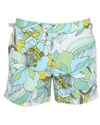 Tom Ford Allover Floral Pattern Swim Shorts - Blue