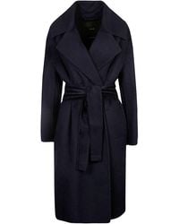 Max Mara Atelier Pacos Belted Coat - Blue