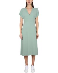 BOSS - V-Neck Dress - Lyst