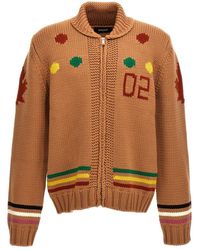 DSquared² - Jacquard Cardigan Sweater, Cardigans - Lyst