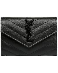 Saint Laurent - Monogram Quilted Leather French Wallet - Lyst