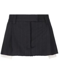 Miu Miu - Striped Mini Skirt - Lyst