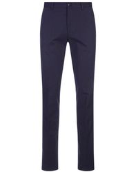 Etro - Classic Trousers In Navy Stretch Cotton - Lyst