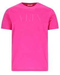 Valentino - Vltn Logo Printed Crewneck T-shirt - Lyst